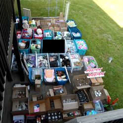 Huge Lot Of Brand New Merchandise Items for Yard Sale Flea Market Store Inventory Fixtures Displays