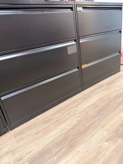 Black Metal Lateral File Cabinet