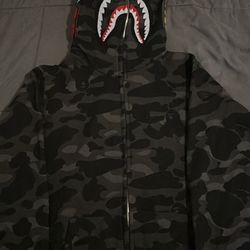 Black Bape Zip Up Hoodie