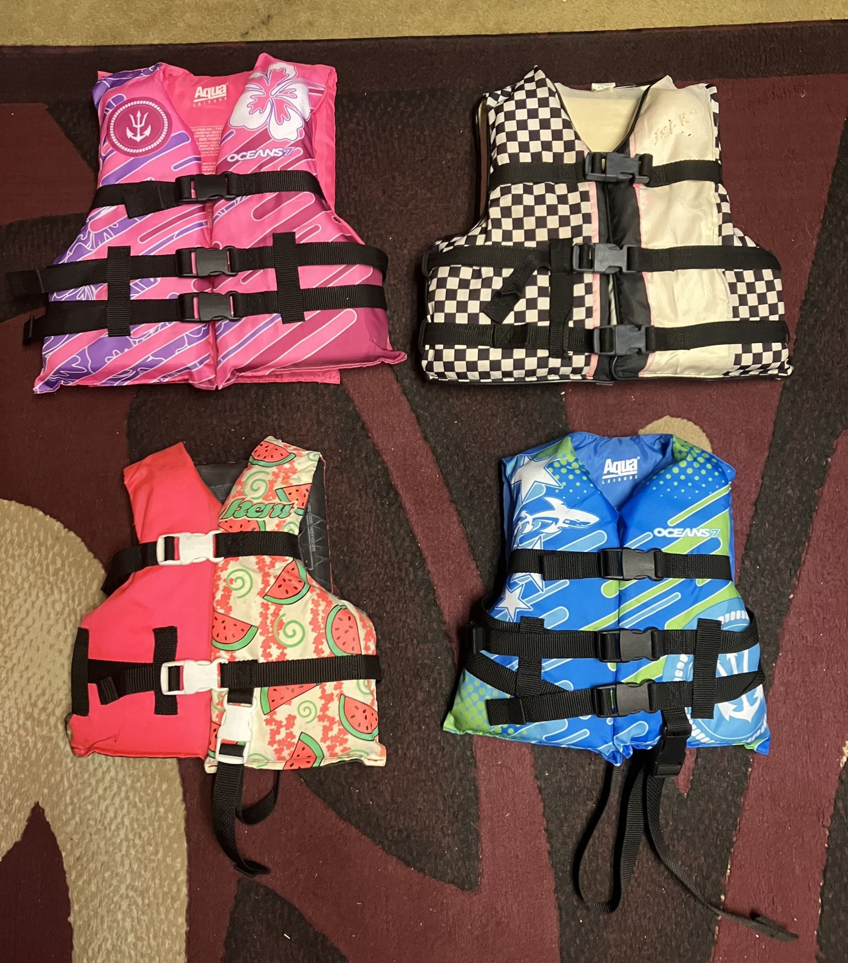 Aqua Youth Size Life Jackets 