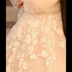 Wedding Dress Long Sleeves Size 8