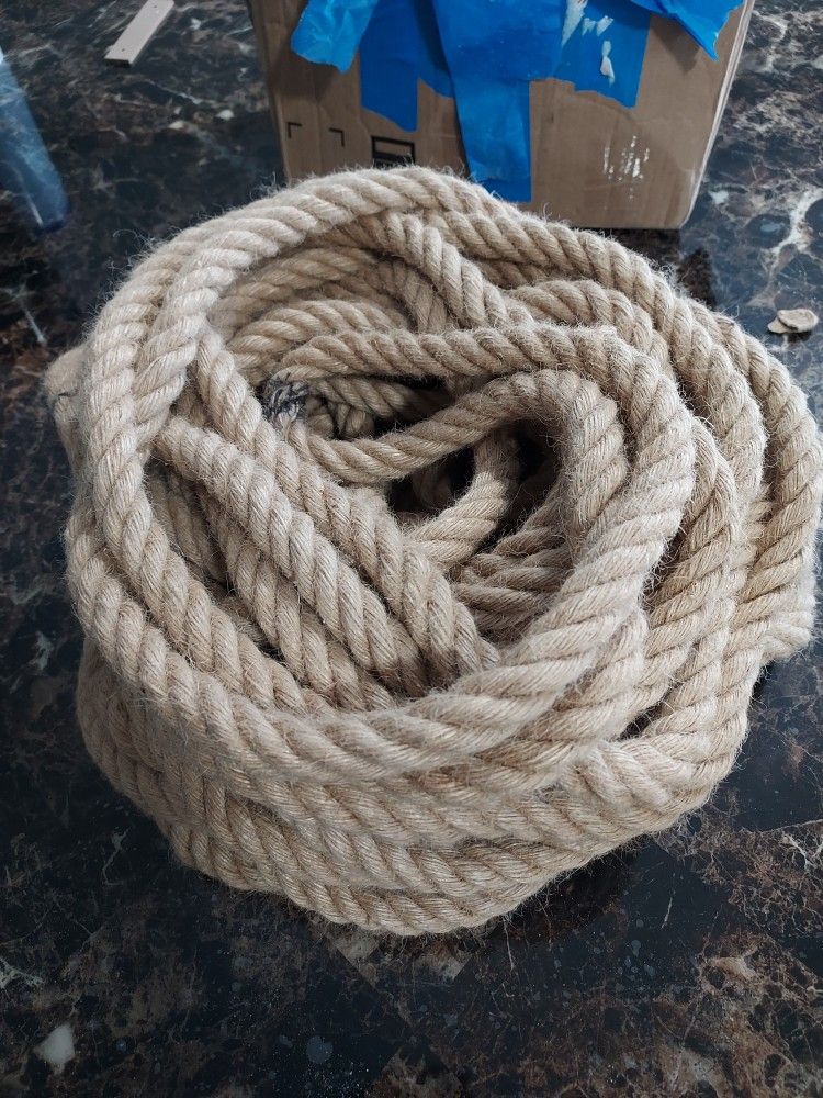 1"X100ft Jute Rope Natural Hemp 