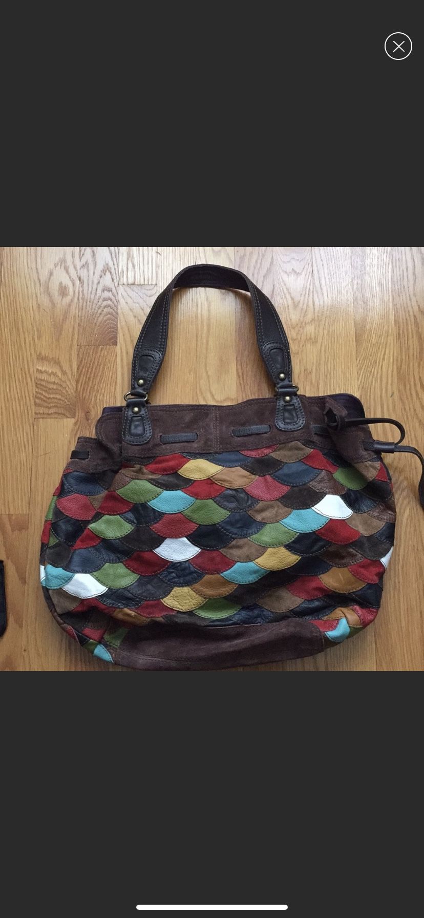 Lucky Brand leather and suede hobo bag
