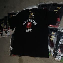 Black And Red Bape Tee Size S L