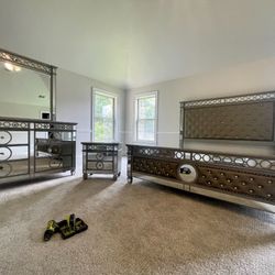 GLAMOROUS GLASS BEDROOM SET! KING SIZE $1895.. QUEEN SIZE $1995 PRICE INCLUDES DELIVERY!!!  