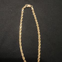 14k Gold - Rope Bracelet 8” 