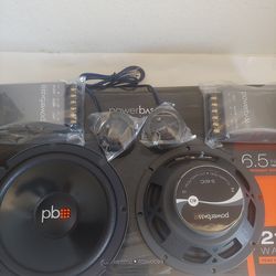 POWERBASS 1 PAIR 6.5" 210; WATTS HIGH OUTPUT COMPONENT SET WITH CROSSOVER CAR SPEAKER