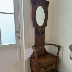 Antique Oak Hall Tree