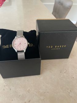 NEW! TED BAKER LONDON PINK/SILVER WATCH