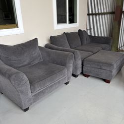 Couch And Chair With Ottoman 