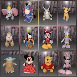 Disney Stuffed Animals (12 Of Them)