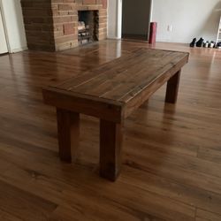Hand Made Farmhouse Style Coffee Table - Dark walnut