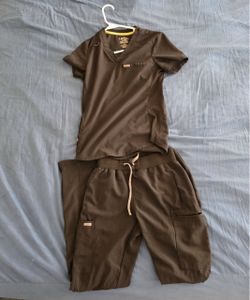 Landau Matching Scrub Set (Top & Pants) - Size S - Black