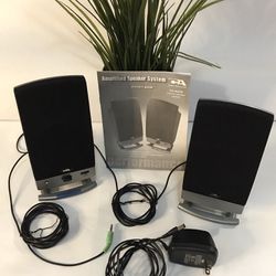 Amplified 2-Piece Stereo Multimedia Desktop  Speaker System 