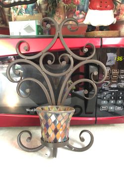 2 mosaic candle wall scones