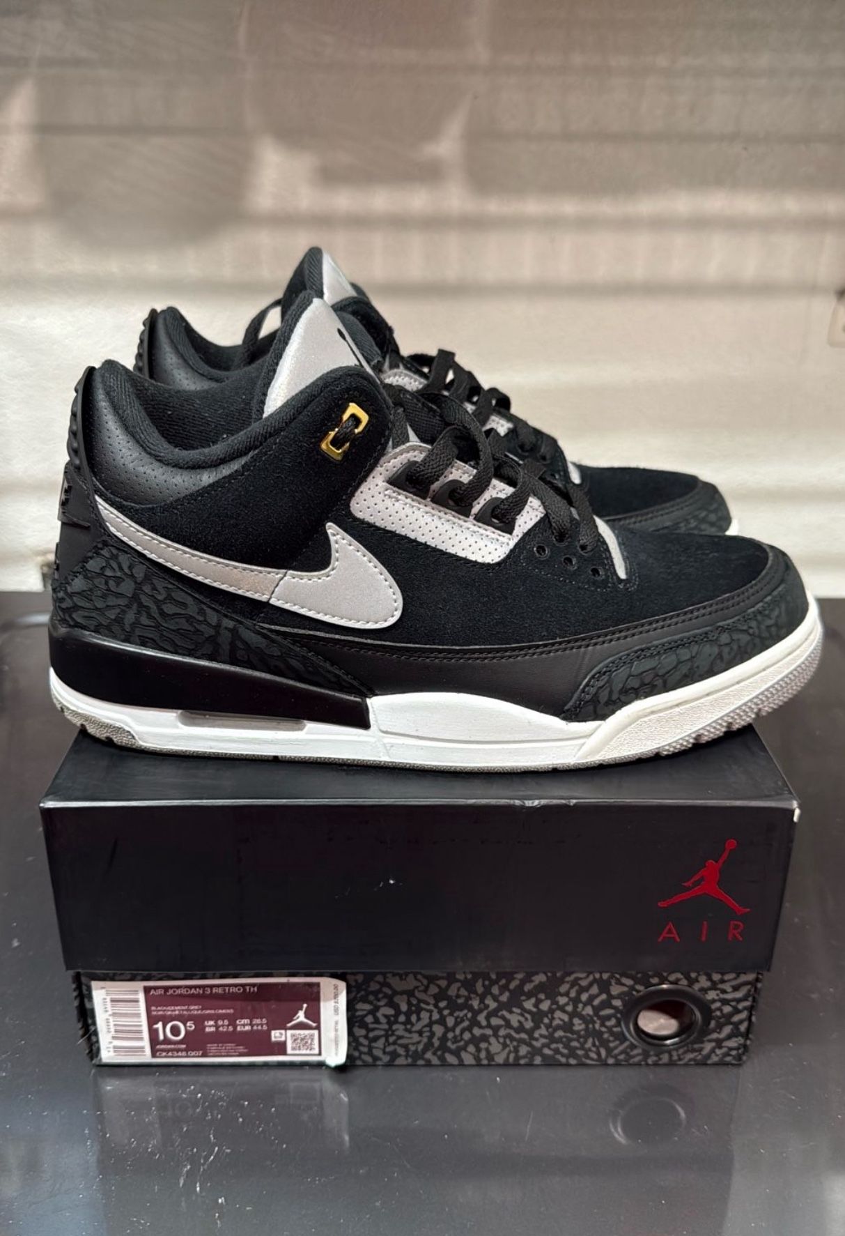 Pre-owned Tinker Black Cement AJ3 (sz10.5)