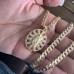 Gold Filled Cuban Chain With Oval Virgin