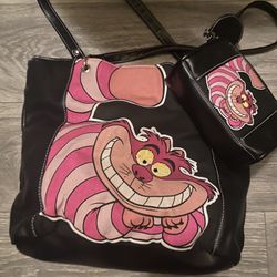 Disney Cheshire Cat Bag And Makeup Bag