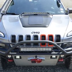 2014-2018 Jeep Cherokee Trailhawk aftermarket bumper; Tubular Prerunner Bumper with winch cradle