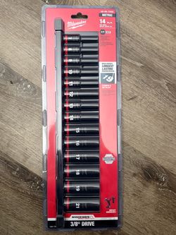 Milwaukee 14pc 3/8 Shallow/Deep Impact Sockets (metric)