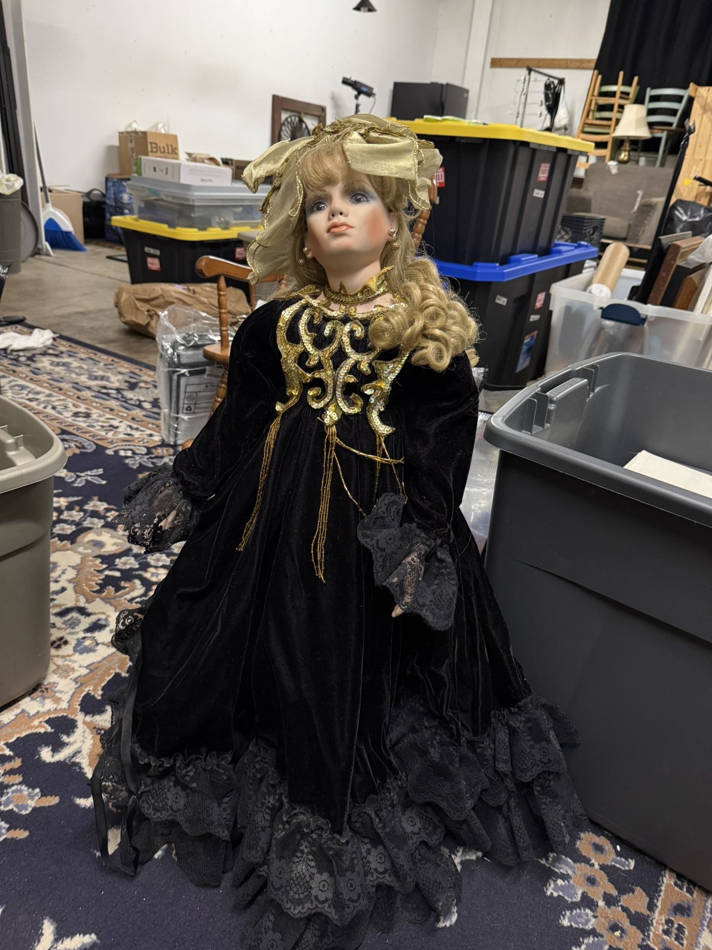 Haunted doll. Rare Rustie Doll Porcelain French Court Lady Doll Casey 33"