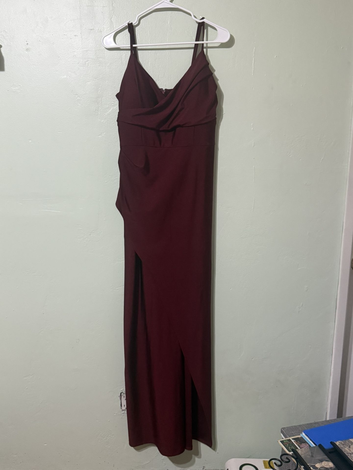 Burgundy Long Formal Dres