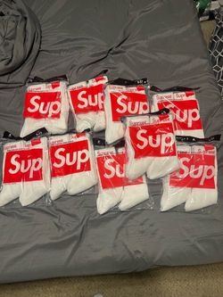 White supreme socks