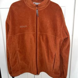 Columbia Mens Full Zip Up Long Sleeve Fleece Jacket Orange Size Large
