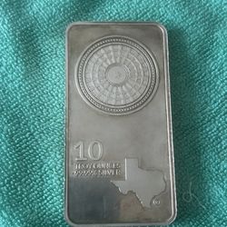 10 Oz Texas Mint .999 Silver Bar