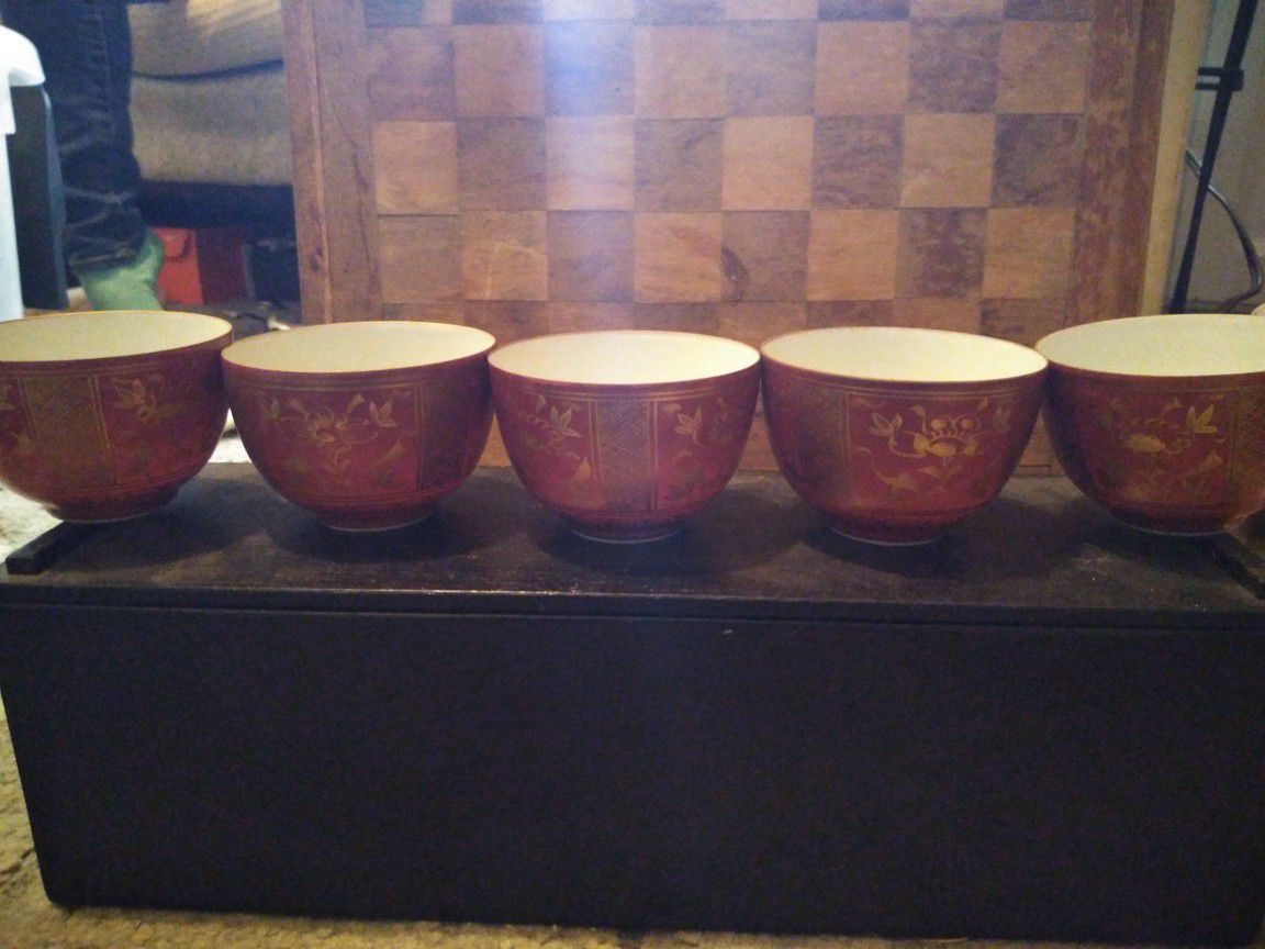 Japanese rare porcelain tea cup set