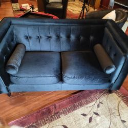 Black Velvet Loveseat
