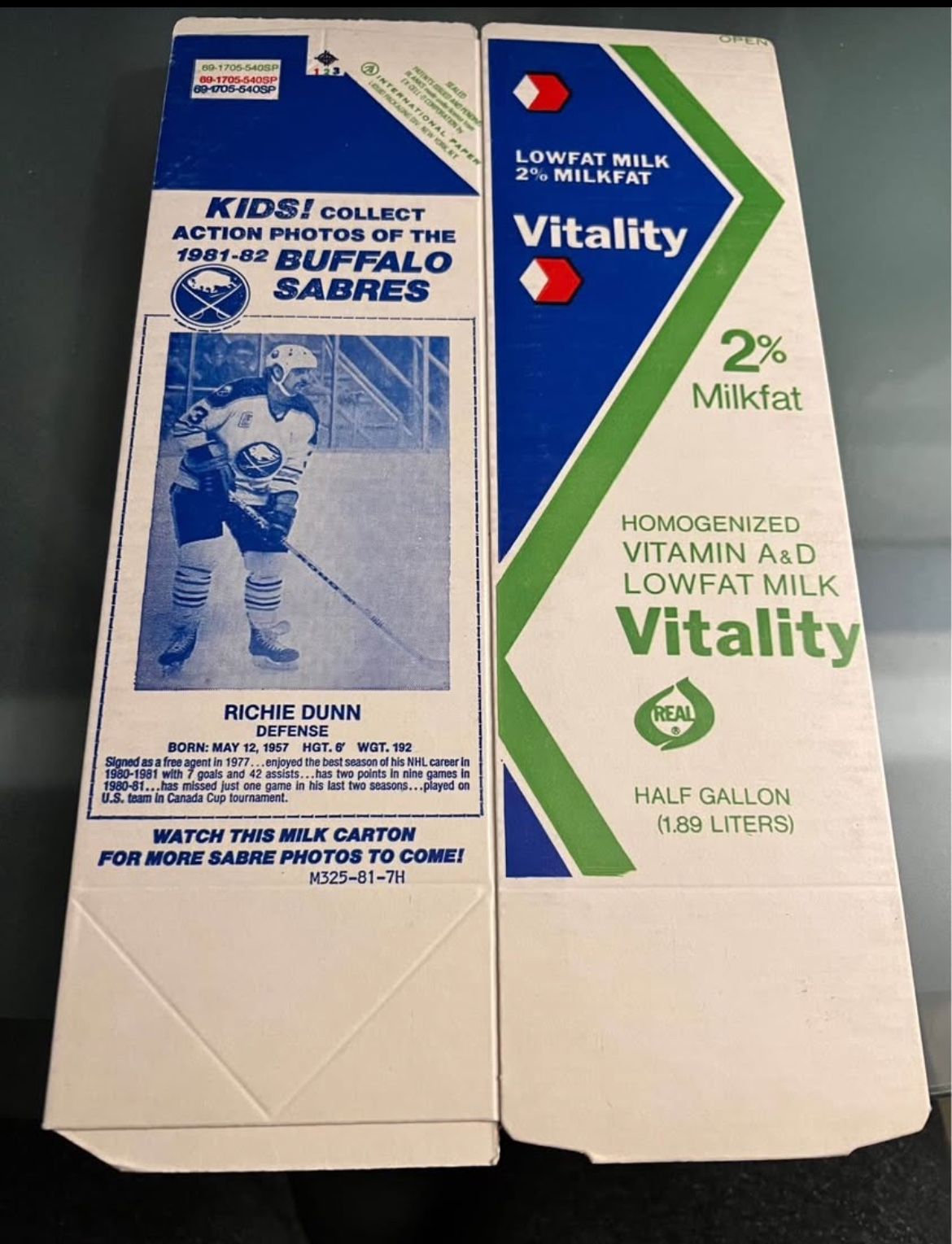 (7) Vintage Buffalo Sabres Old Milk Cartons 