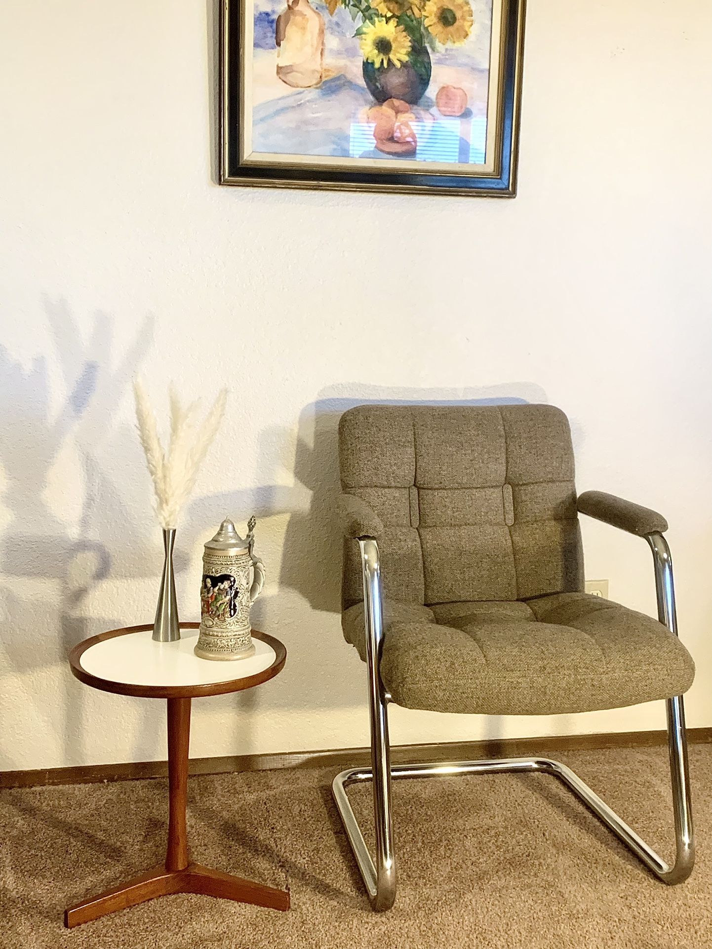 Vintage Milo Baughman Mid Century Modern Cantilevered Chair For ChromeCraft