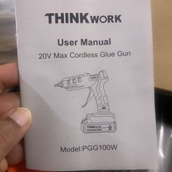 THINKWORK Hot Glue Gun, 20V Cordless Glue Gun with 30 PCS Full Size Sticks, Drip-Free Fast Heating Glue Gun Kit for DIY&Crafts, Repair and Constructio