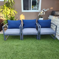 Aluminum Patio Chairs  ,Set Of 3 / Outdoor Furniture. 