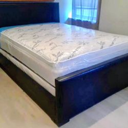 $430 queen Bed Frame With Mattress And Box-spring Brand New Free Delivery Free Assembly 