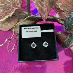 Baby Swiss Blue Topaz Earrings 