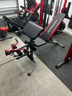 OPPSDECOR Adjustable weight bench with leg developer and preacher curl