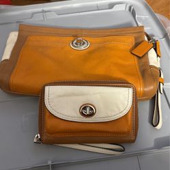 Coach Clutch With Matching Wallet