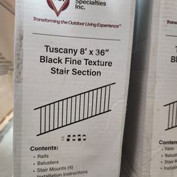 Tuscany 8'x36" Black fine texture stair section