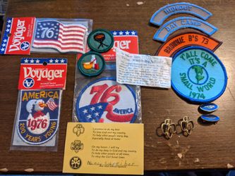 Girl Scout 70s patches and pins