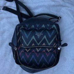 Coach Mini Charlie Backpack with a Geo Chevron Print. 