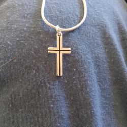 Silver Cross Charm Necklace