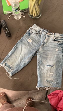 Kids Zara Distressed Light Wash Denim Shorts