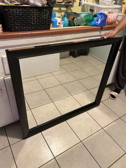 Black Wood Mirror
