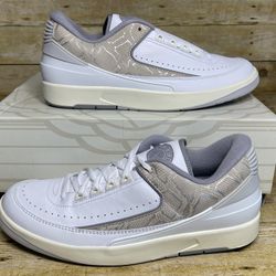 Nike Air Jordan 2 Retro Low 'Python' Mens Sz 11.5 White Grey DV9956-100 w/ Box