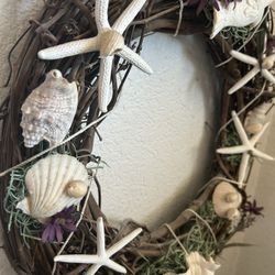 SEASHELL TWIG WREATH $30.00