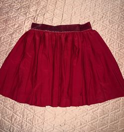 Pleaded red skirt