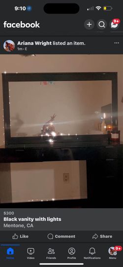 Black Vanity With Lights