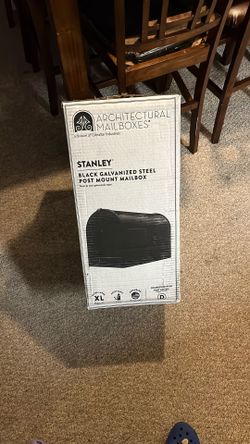 Stanley Black Galvanized Steel Mail Box